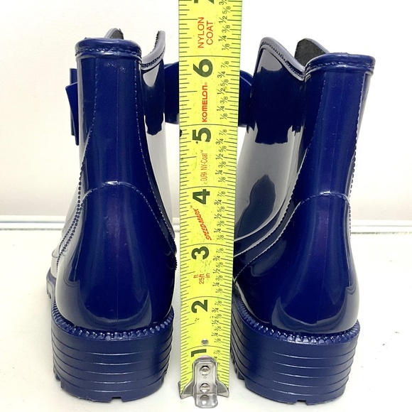 NRUDPQV Blue Waterproof Bow Rubber Rain Winter Snow Ankle Boots  size 6.5 - Picture 13 of 16